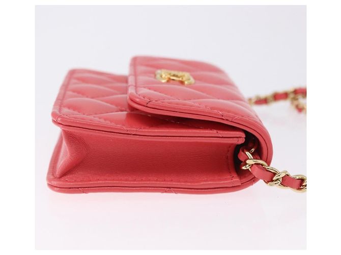 Borsa a tracolla CHANEL Mini Matelasse 12 in pelle Pink Gold CC Auth 193927M Rosa D'oro - vista 3
