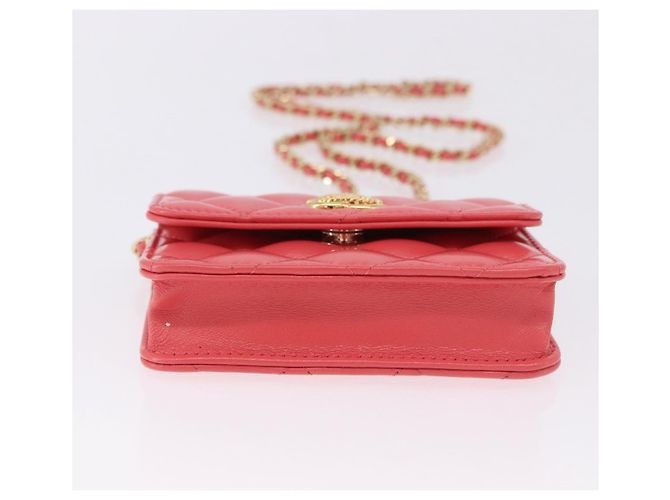 Borsa a tracolla CHANEL Mini Matelasse 12 in pelle Pink Gold CC Auth 193927M Rosa D'oro - vista 5