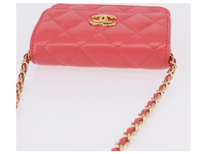 Borsa a tracolla CHANEL Mini Matelasse 12 in pelle Pink Gold CC Auth 193927M Rosa D'oro - vista 6