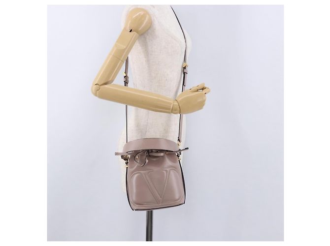 Borsa a tracolla VALENTINO in pelle 2way Pink Gold Auth bs36461 Rosa D'oro - vista 26