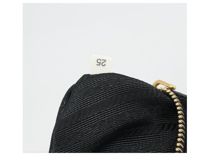 Borsa a mano PRADA Ribbon in pelle 2way Nero Oro Auth 193358A D'oro - vista 11