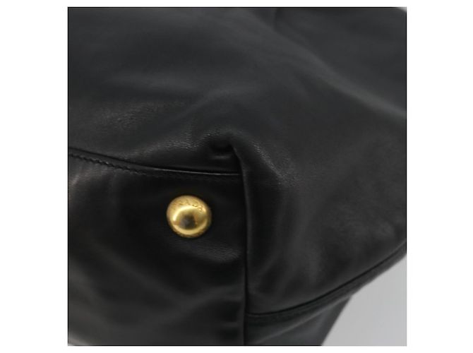 Borsa a mano PRADA Ribbon in pelle 2way Nero Oro Auth 193358A D'oro - vista 17