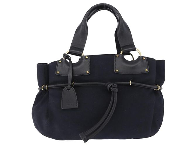 Borsa a mano GUCCI Canvas Black Gold Tone 95168 Auth ka5531 Nero - vista 13