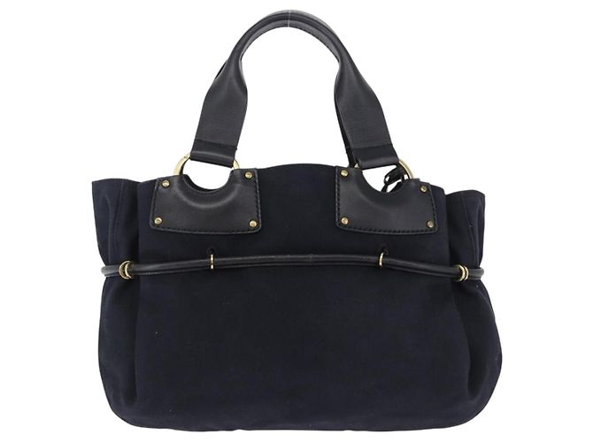 Borsa a mano GUCCI Canvas Black Gold Tone 95168 Auth ka5531 Nero - vista 2