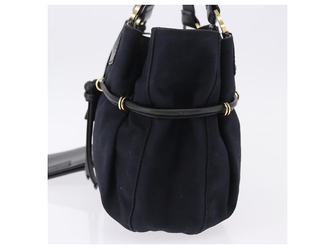 Borsa a mano GUCCI Canvas Black Gold Tone 95168 Auth ka5531 Nero - vista 3