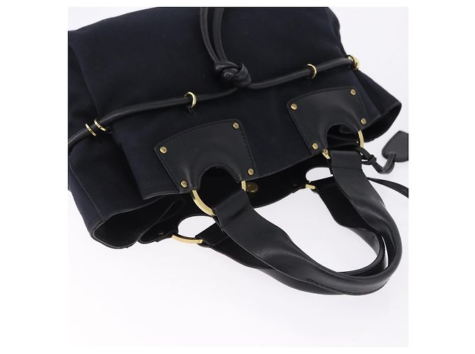 Borsa a mano GUCCI Canvas Black Gold Tone 95168 Auth ka5531 Nero - vista 6
