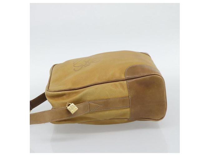 Borsa a tracolla LOEWE in pelle beige tono oro Auth gh2307 - vista 3