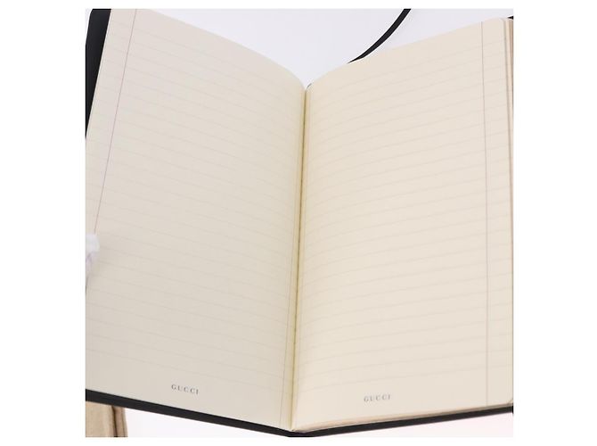 GUCCI Note Book Canvas Beige Black Auth BA14609M - view 11