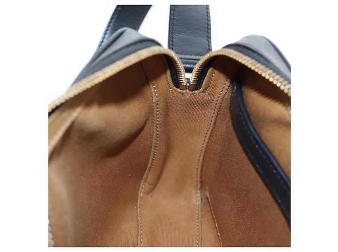 Céline Borsa a tracolla CELINE Triomphe PVC Pelle Nero Tono Oro Auth 194102M - vista 22