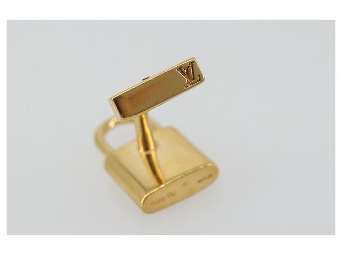 Gemelli LOUIS VUITTON Padlock Cuffs metallo Gold LV Auth 195158 D'oro - vista 6