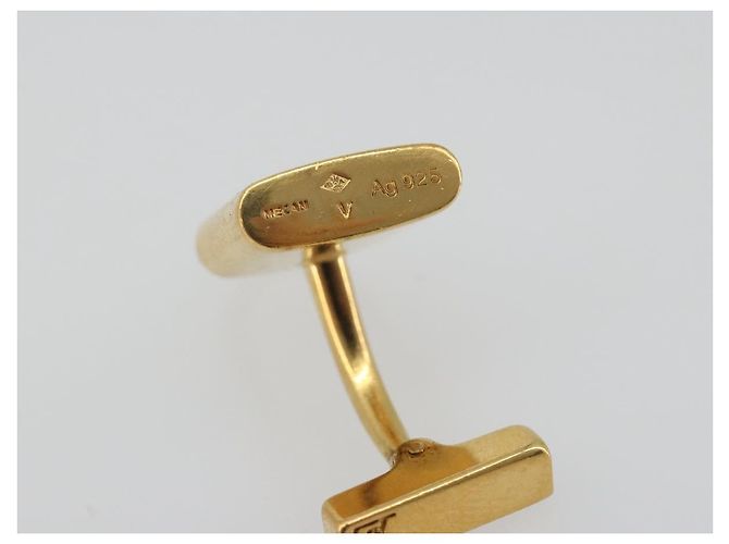 Gemelli LOUIS VUITTON Padlock Cuffs metallo Gold LV Auth 195158 D'oro - vista 7