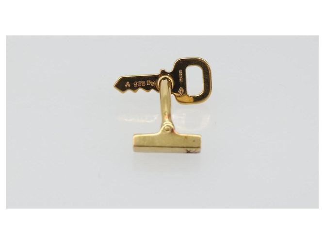 Gemelli LOUIS VUITTON Padlock Cuffs metallo Gold LV Auth 195158 D'oro - vista 9