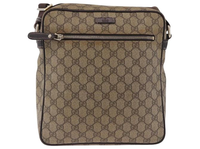Bolsa de Ombro GUCCI GG Supreme PVC Beige Gold 201448 Auth bs36493 Bege Dourado - vista 13