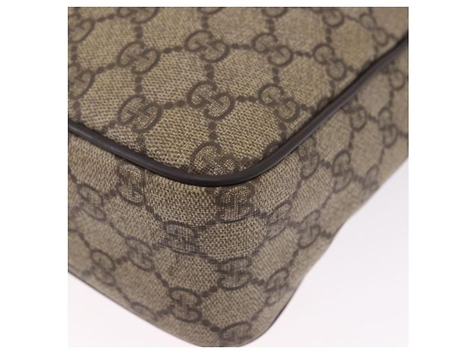 Bolsa de Ombro GUCCI GG Supreme PVC Beige Gold 201448 Auth bs36493 Bege Dourado - vista 14