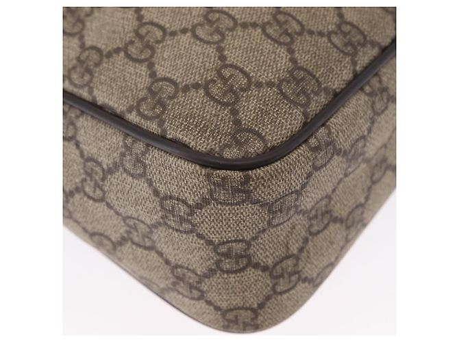 Bolsa de Ombro GUCCI GG Supreme PVC Beige Gold 201448 Auth bs36493 Bege Dourado - vista 15