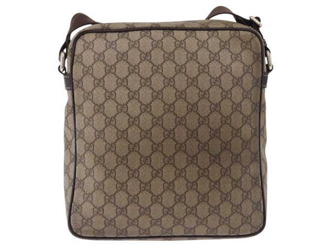 Bolsa de Ombro GUCCI GG Supreme PVC Beige Gold 201448 Auth bs36493 Bege Dourado - vista 2