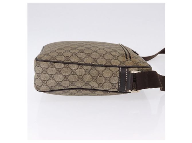 Bolsa de Ombro GUCCI GG Supreme PVC Beige Gold 201448 Auth bs36493 Bege Dourado - vista 3