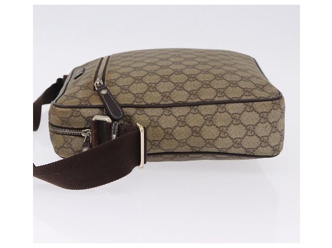 Bolsa de Ombro GUCCI GG Supreme PVC Beige Gold 201448 Auth bs36493 Bege Dourado - vista 4