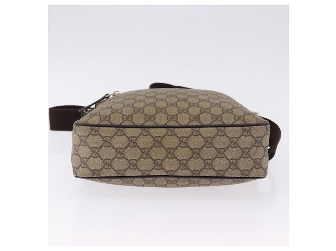 Bolsa de Ombro GUCCI GG Supreme PVC Beige Gold 201448 Auth bs36493 Bege Dourado - vista 5