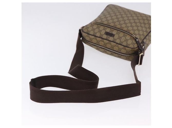 Bolsa de Ombro GUCCI GG Supreme PVC Beige Gold 201448 Auth bs36493 Bege Dourado - vista 7