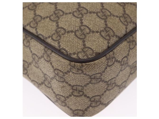 Bolsa de Ombro GUCCI GG Supreme PVC Beige Gold 201448 Auth bs36493 Bege Dourado - vista 9