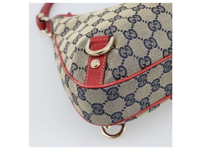 GUCCI Abbey GG Canvas Schultertasche Navy Gold 130738 Auth 193896V Golden Marineblau - Ansicht 15