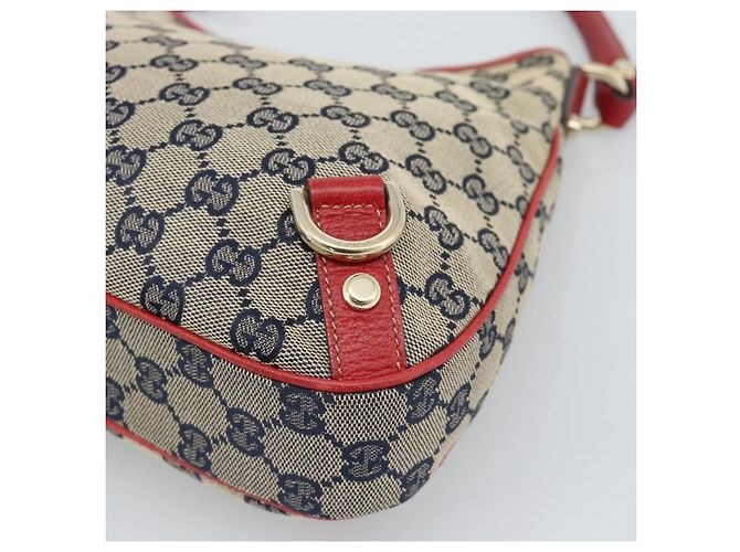 GUCCI Abbey GG Canvas Schultertasche Navy Gold 130738 Auth 193896V Golden Marineblau - Ansicht 16
