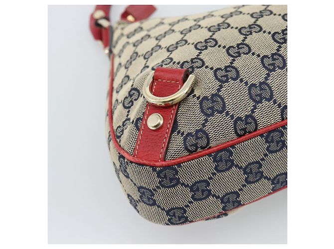 GUCCI Abbey GG Canvas Schultertasche Navy Gold 130738 Auth 193896V Golden Marineblau - Ansicht 17