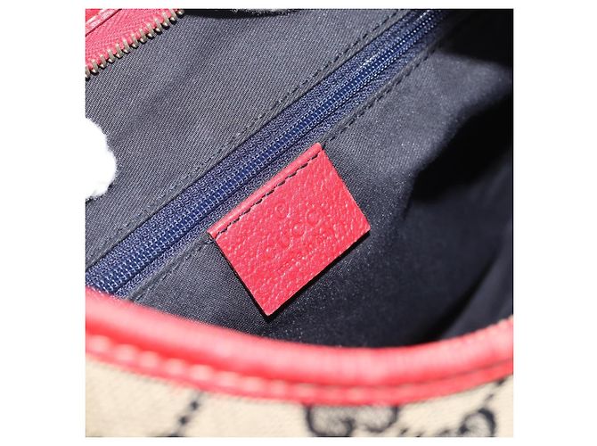GUCCI Abbey GG Canvas Schultertasche Navy Gold 130738 Auth 193896V Golden Marineblau - Ansicht 18