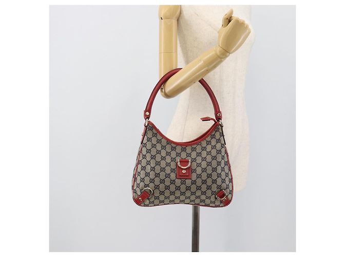 GUCCI Abbey GG Canvas Schultertasche Navy Gold 130738 Auth 193896V Golden Marineblau - Ansicht 23