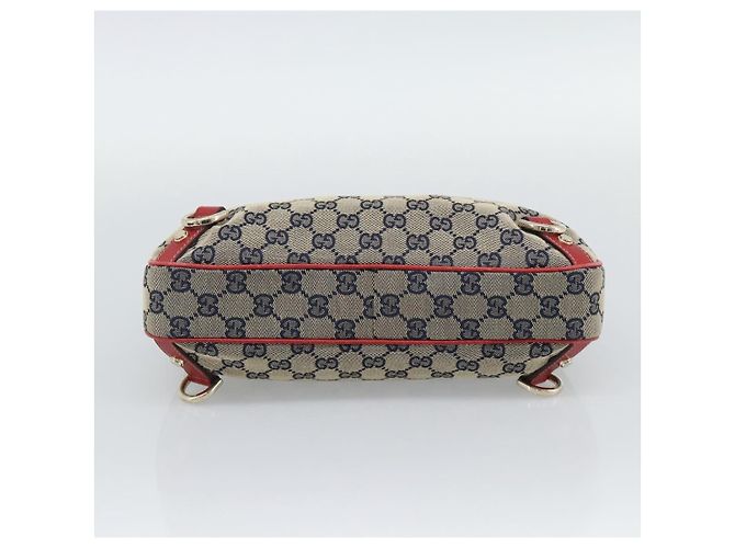 GUCCI Abbey GG Canvas Schultertasche Navy Gold 130738 Auth 193896V Golden Marineblau - Ansicht 5