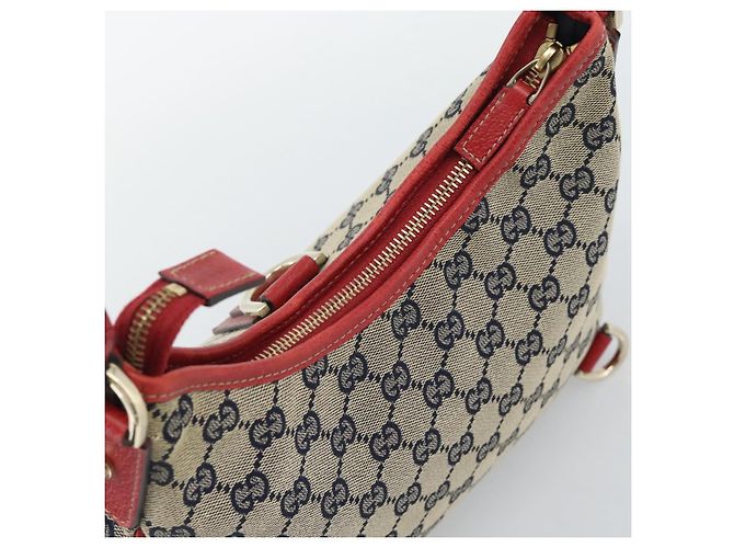 GUCCI Abbey GG Canvas Schultertasche Navy Gold 130738 Auth 193896V Golden Marineblau - Ansicht 6