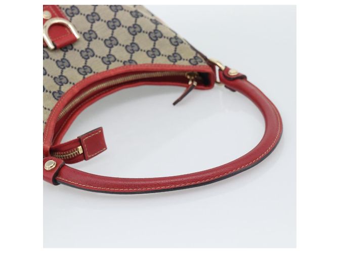 GUCCI Abbey GG Canvas Schultertasche Navy Gold 130738 Auth 193896V Golden Marineblau - Ansicht 7