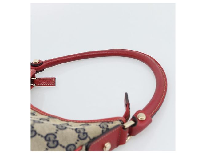 GUCCI Abbey GG Canvas Schultertasche Navy Gold 130738 Auth 193896V Golden Marineblau - Ansicht 8