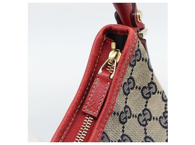 GUCCI Abbey GG Canvas Schultertasche Navy Gold 130738 Auth 193896V Golden Marineblau - Ansicht 9