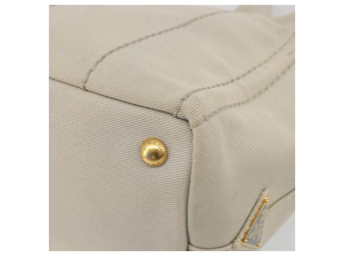 Bolso de mano PRADA Canapa PM Canvas 2way Gris Oro Auth bs36595 Castaño Dorado - vista 18