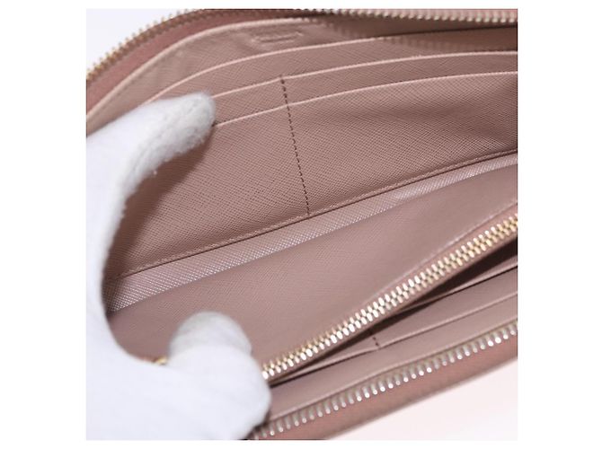 Saffiano PRADA Langbeutel aus Safiano-Leder Beige Gold Auth bs36526 Golden - Ansicht 10