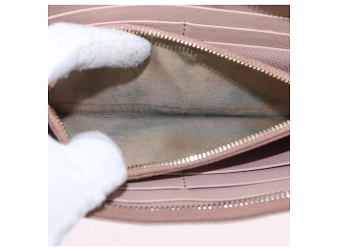 Saffiano PRADA Langbeutel aus Safiano-Leder Beige Gold Auth bs36526 Golden - Ansicht 11