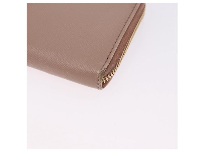 Saffiano PRADA Langbeutel aus Safiano-Leder Beige Gold Auth bs36526 Golden - Ansicht 14
