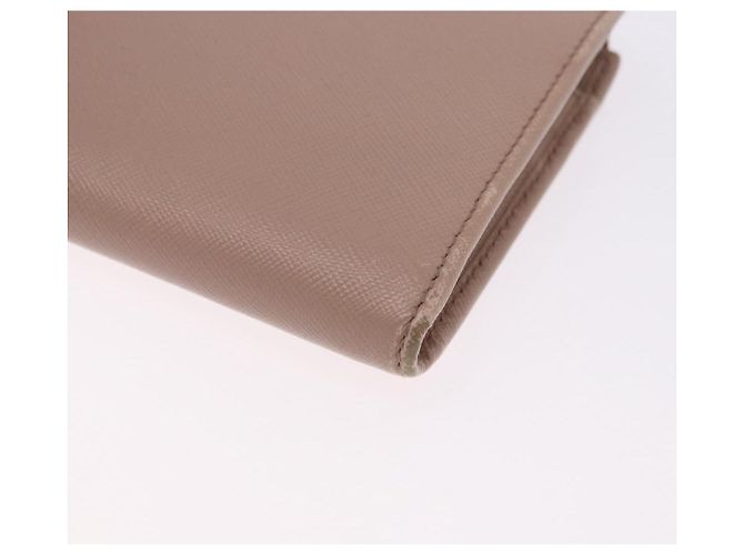 Saffiano PRADA Langbeutel aus Safiano-Leder Beige Gold Auth bs36526 Golden - Ansicht 16