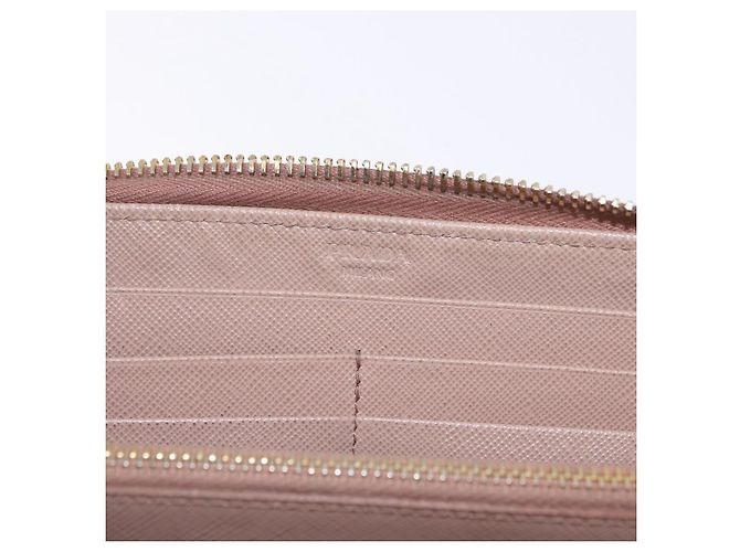 Saffiano PRADA Langbeutel aus Safiano-Leder Beige Gold Auth bs36526 Golden - Ansicht 18