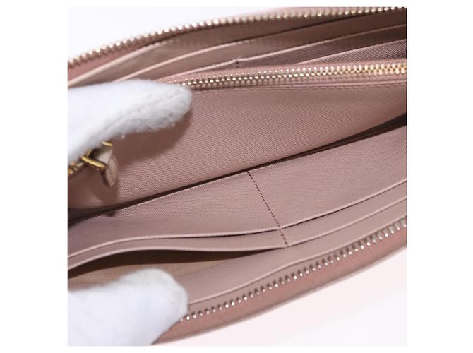 Saffiano PRADA Langbeutel aus Safiano-Leder Beige Gold Auth bs36526 Golden - Ansicht 20