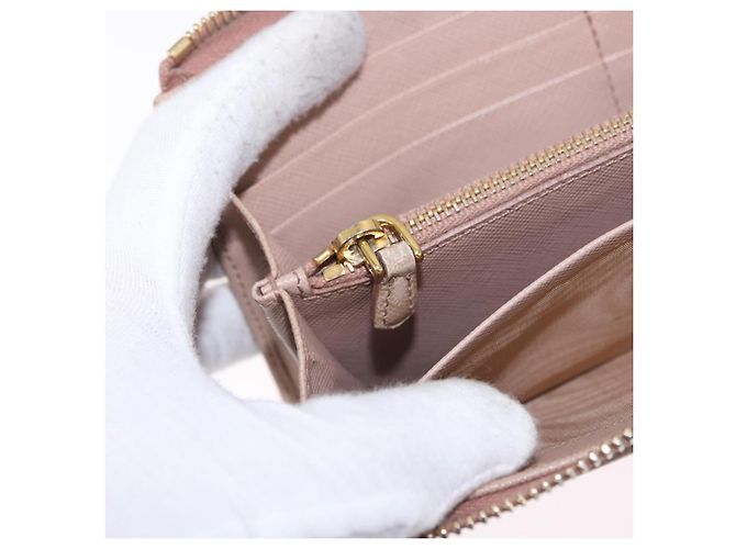 Saffiano PRADA Langbeutel aus Safiano-Leder Beige Gold Auth bs36526 Golden - Ansicht 22