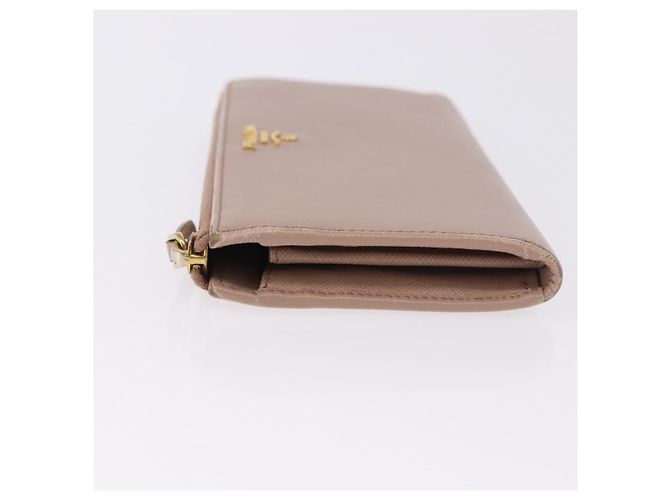 Saffiano PRADA Langbeutel aus Safiano-Leder Beige Gold Auth bs36526 Golden - Ansicht 4