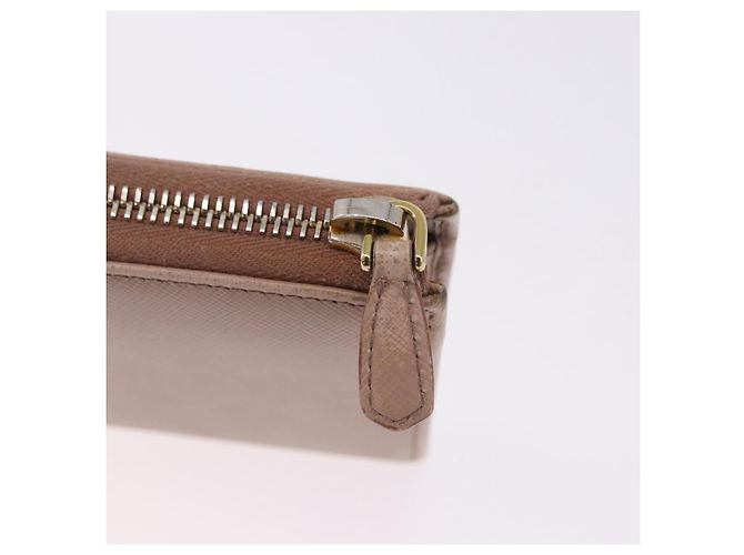 Saffiano PRADA Langbeutel aus Safiano-Leder Beige Gold Auth bs36526 Golden - Ansicht 8