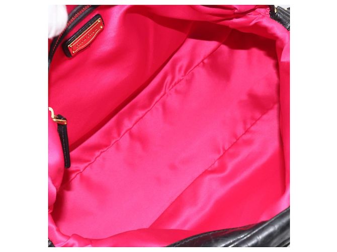 Borsa a mano Miu Miu in pelle nera e oro Auth bs36659V Nero D'oro - vista 11
