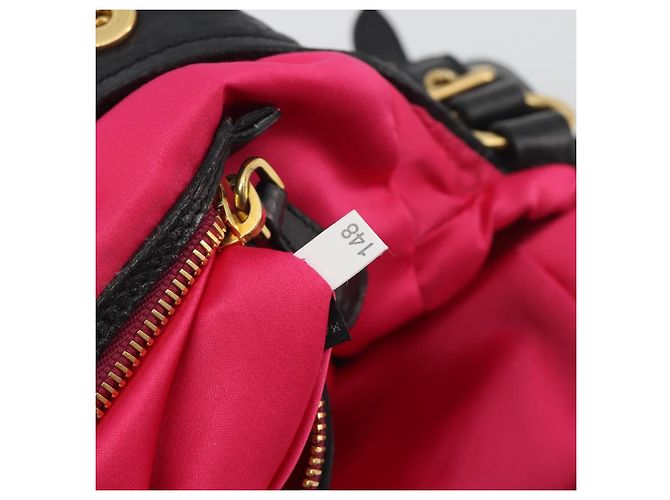 Borsa a mano Miu Miu in pelle nera e oro Auth bs36659V Nero D'oro - vista 12
