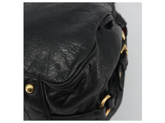 Borsa a mano Miu Miu in pelle nera e oro Auth bs36659V Nero D'oro - vista 15
