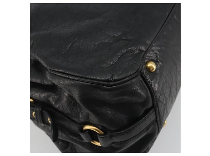 Borsa a mano Miu Miu in pelle nera e oro Auth bs36659V Nero D'oro - vista 16
