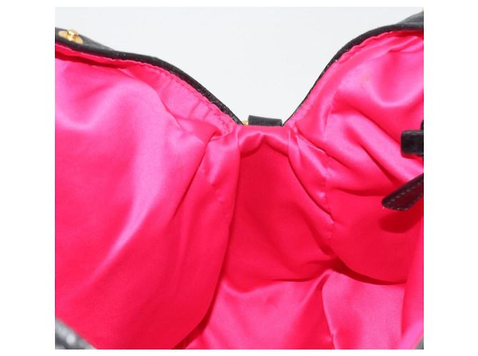 Borsa a mano Miu Miu in pelle nera e oro Auth bs36659V Nero D'oro - vista 20